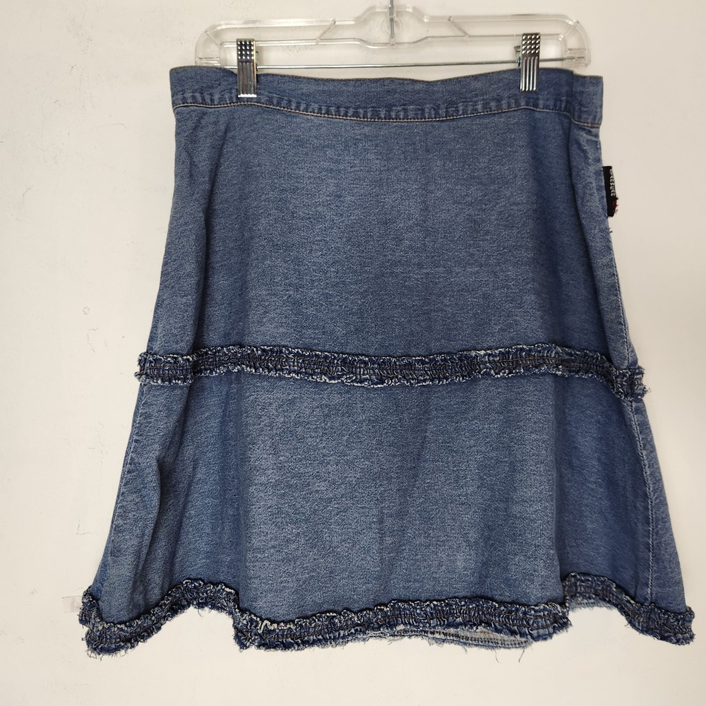 Vintage Y2K Starwear Jeans Denim Skirt 11/12 Frayed A Line Grunge Boho 2000s